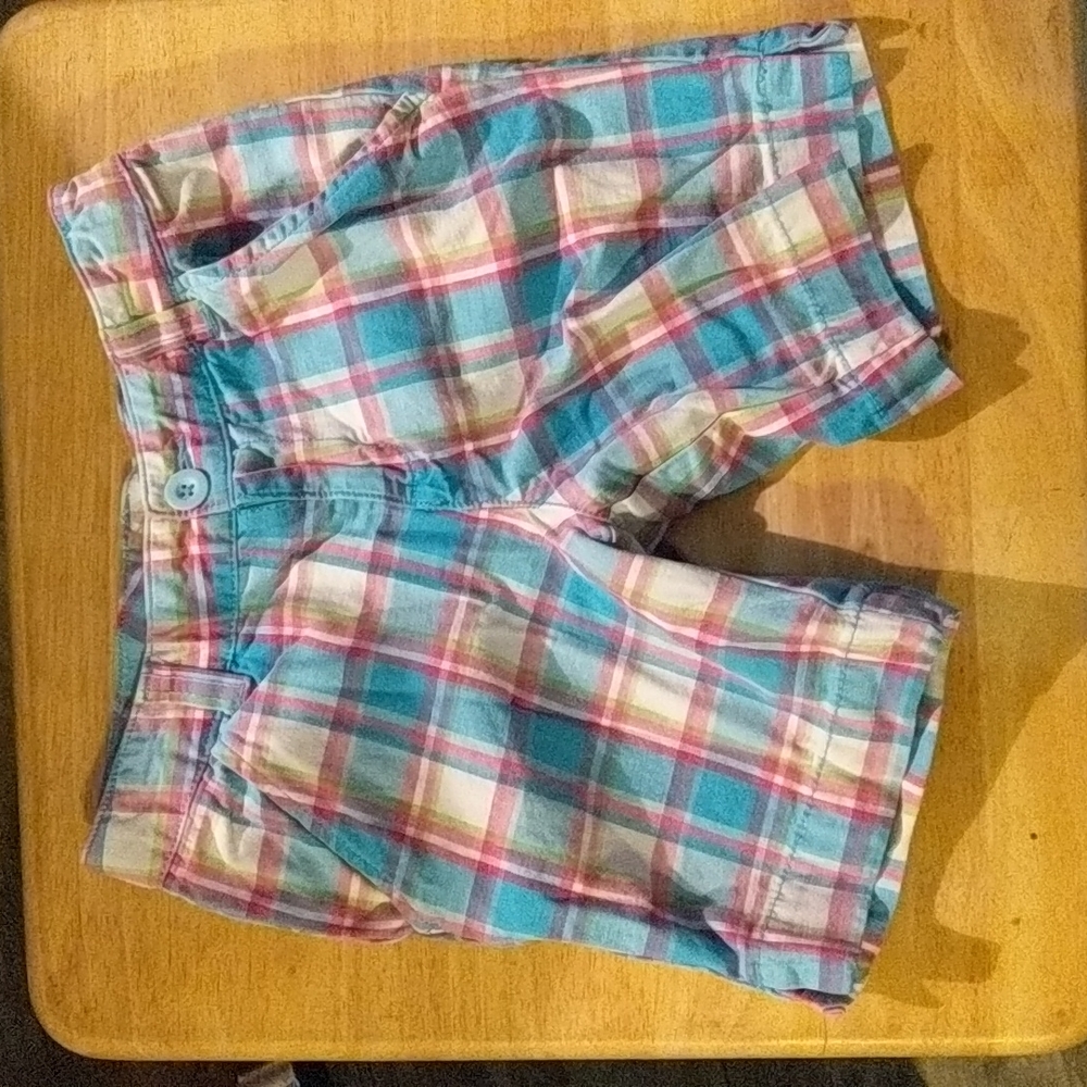 J. Khaki girls plaid shorts size 8